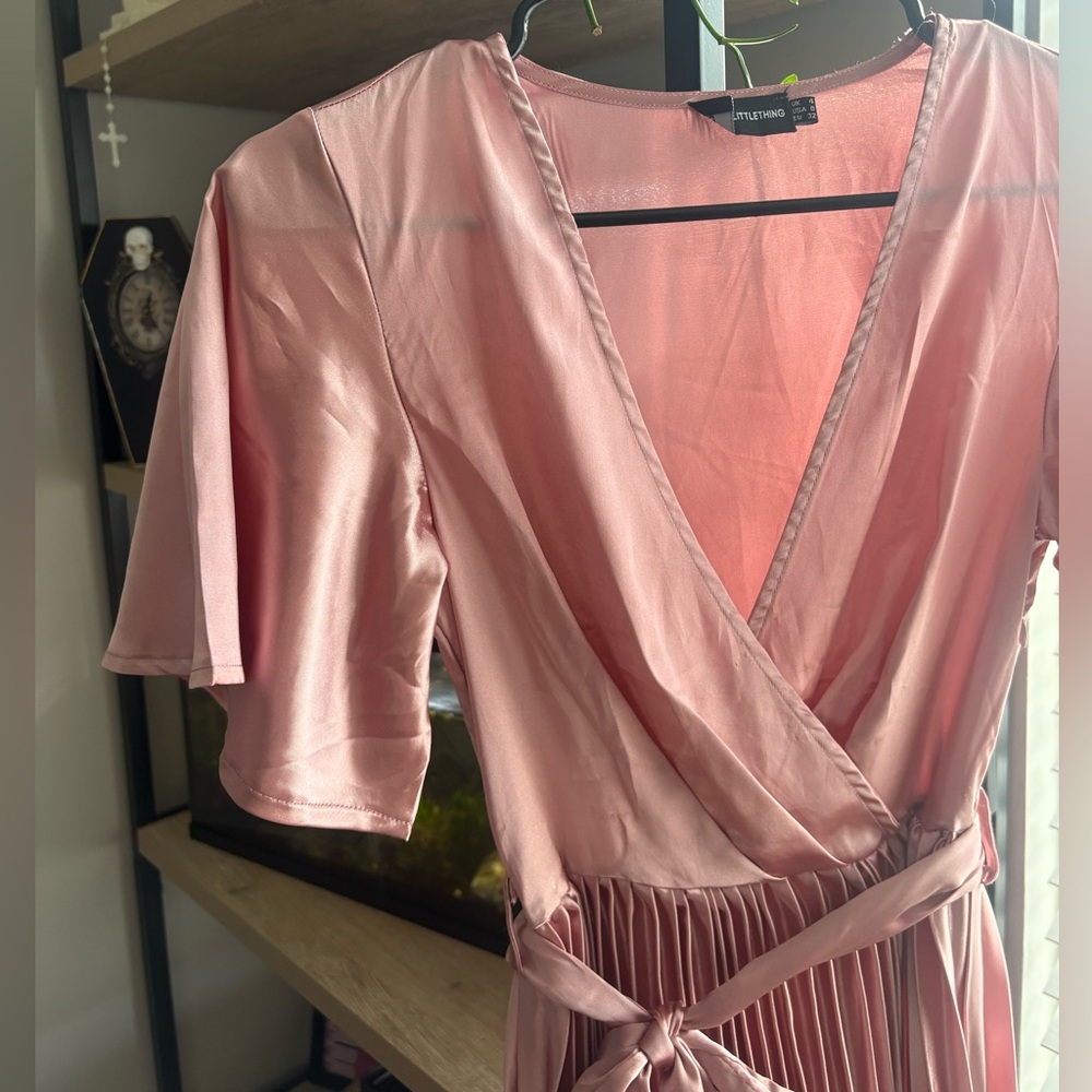 PrettyLittleThing Blush Satin Dress